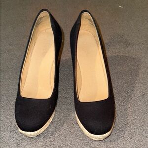 J. Crew Factory Black and Tan Wedges